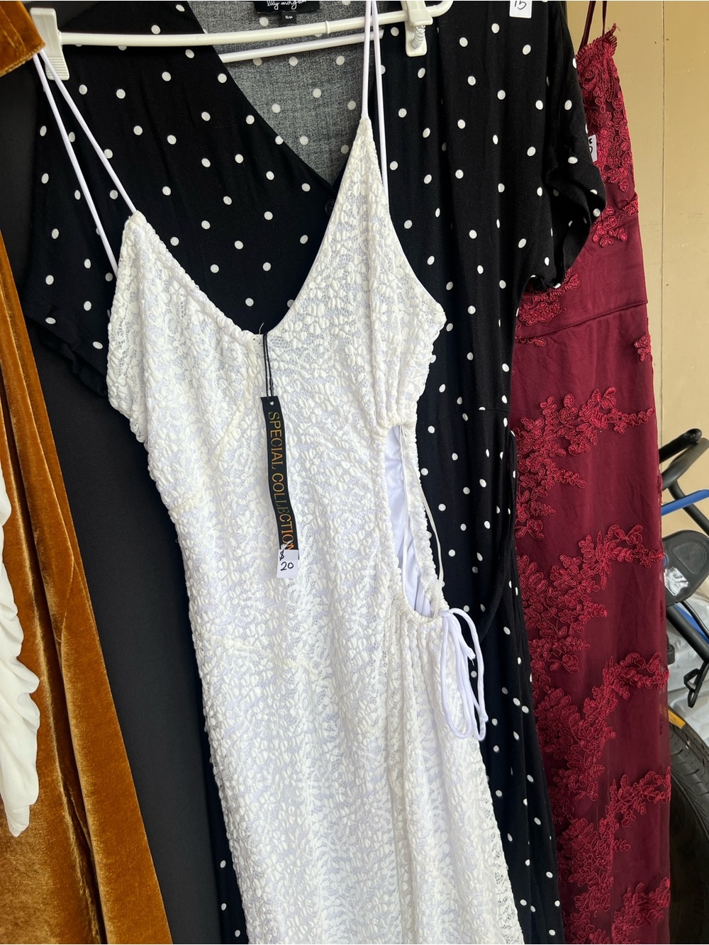White Lace Spaghetti-Strap Dress -